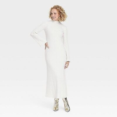 Women's Long Sleeve Maxi Dress - New Day Oatmeal L